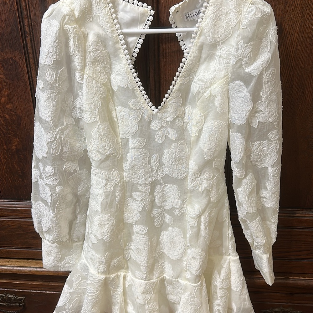 Elegant Cream Floral Dress